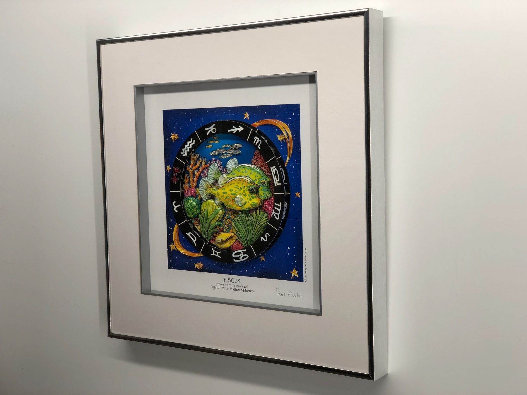 Dipinti: 3D Bild / Sternzeichen Fische / 40x40cm - Silber – Nuovo e nell'imballaggio originale da Bergdietikon venduto da Garak 2