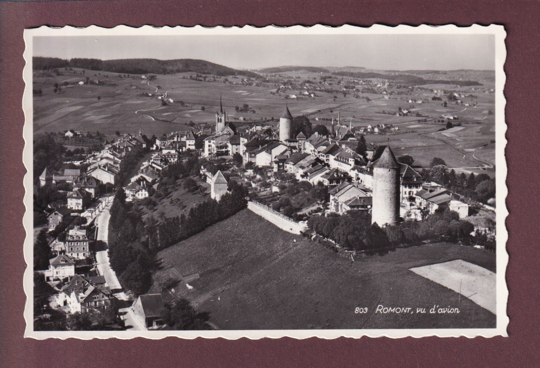 Cartoline postali: ROMONT vu d'avion – Usato da Pully venduto da nicecards