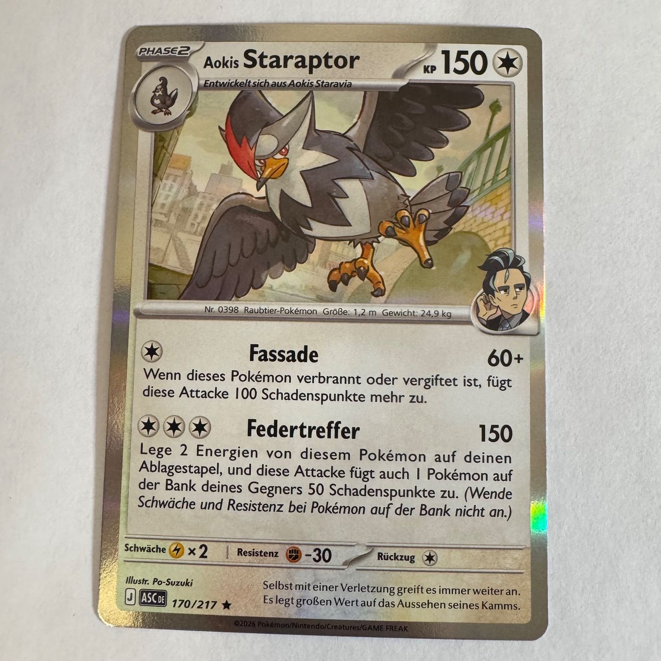 Pokémon Sammelbilder & Trading cards: Pokémon ASC - Aokis Staraptor - 170 / 217 - DE – Neu (gemäss Beschreibung) aus Staad SG von miaCards