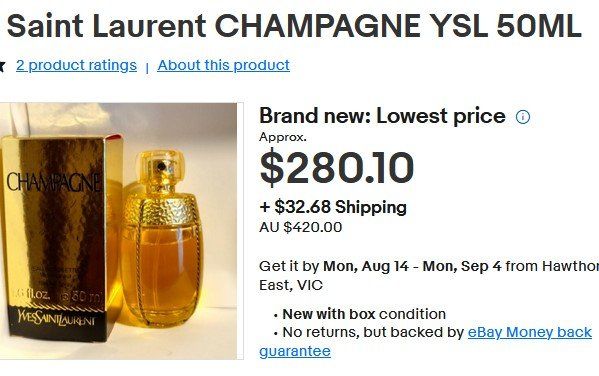 Saint Laurent Profumi & Eau de Toilette: Yves Saint Laurent CHAMPAGNE EdT 50ml Vintage – Nuovo e nell'imballaggio originale da Collonges venduto da Auganien 4