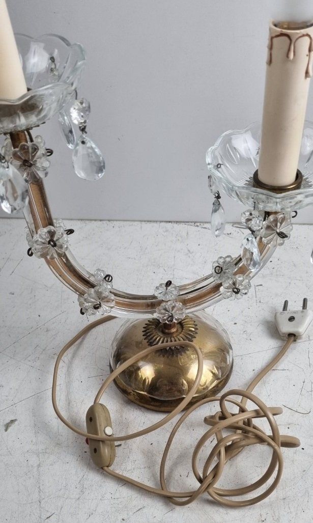 Lampade: Schöne Lampe mit Kristall Schmuck – Usato da Flums venduto da Flumsantik 4