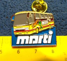 MARTI SCHWEIZ AUTOBUS CAR PIN GEPRÄGT GOLDIG