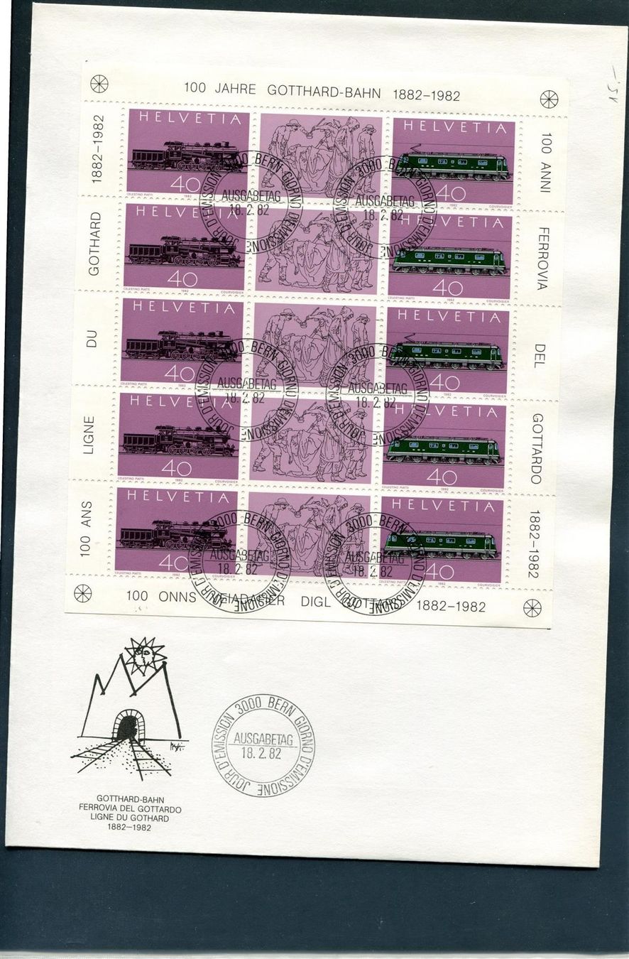 Tutti i francobolli: 1982 Gotthard Kleinbogen auf FDC – Usato da Winterthur venduto da Kyoung