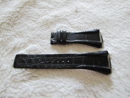 Bulgari Krokolederband Schwarz Bandanstoss 24mm Neu Ungetrag