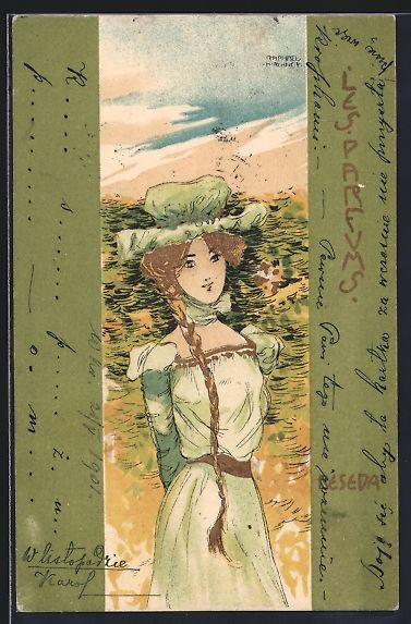Cartes postales: Raphael Kirchner: Reseda, Fräulein mit  – D'occasion à Berlin par bartko-reher