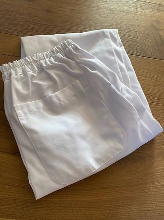 Hose für medizinische Berufe- weiss- S lang