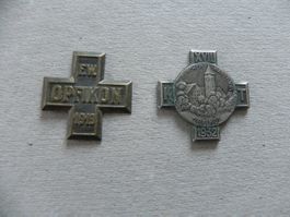 Medaille 2 Sport Abzeichen Brosche Opfikon ZH 1919 & 1932