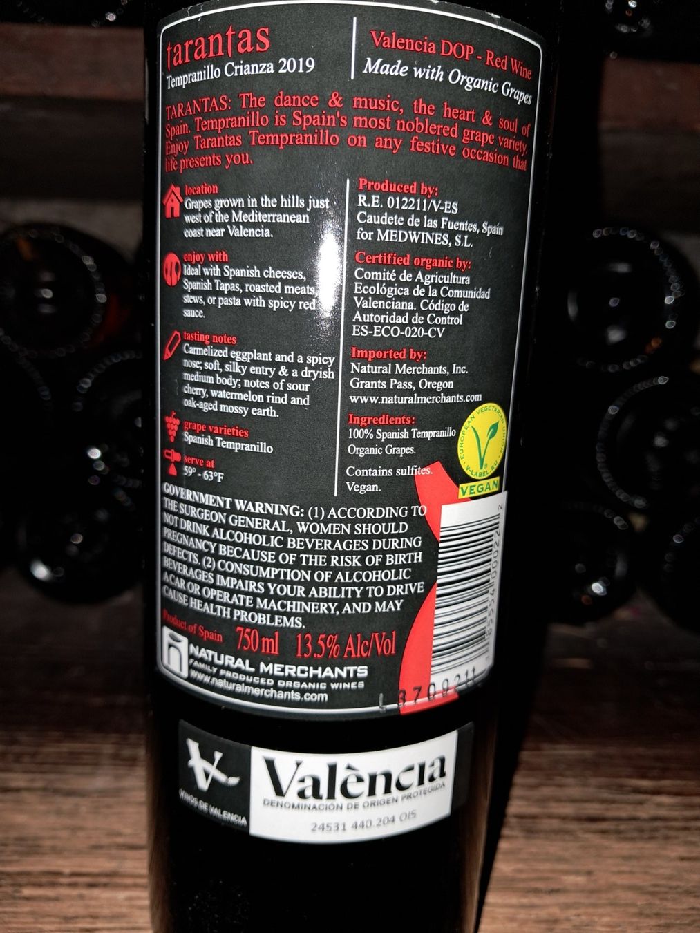 Vino: Tarantas tempranillo crianza 2019 – Nuovo e nell'imballaggio originale da Le locle venduto da juliensaran 3