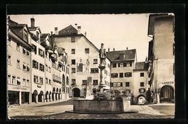 AK Wil, Hofplatz mit Brunnen