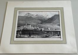 Brig alte Lithografie