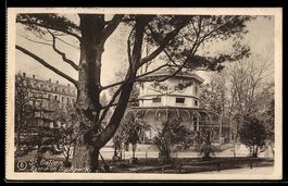 AK St. Gallen, Partie im Stadtpark, mit Pavillon