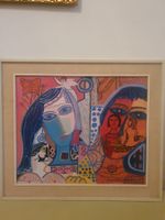 Öl auf Pavatex Engel & Schmetterling 65 x 54 cm