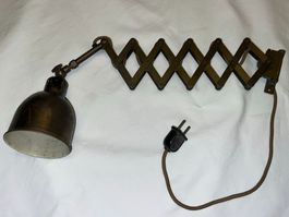 Amba Scherenlampe Messing vintage Industrielampe Top!