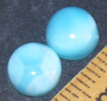 Cabochon Set L-3950 – 1 Paar Larimar – je 7mm - Dom.Republik