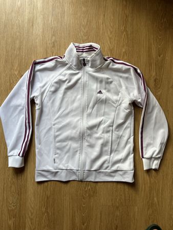 Trainingsjacke Adidas weiss lila Streifen Grösse M