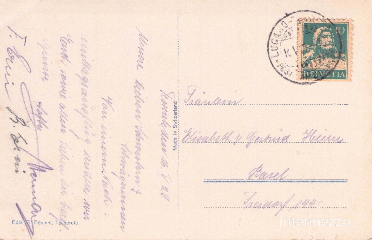 Cartes postales: Tesserete TI // 1929 La Chiesa e Denti de la Vecchia – D'occasion à Basel par intermezzo12 1