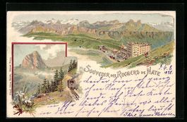 Litho Rochers de Naye, Ortsansicht mit B