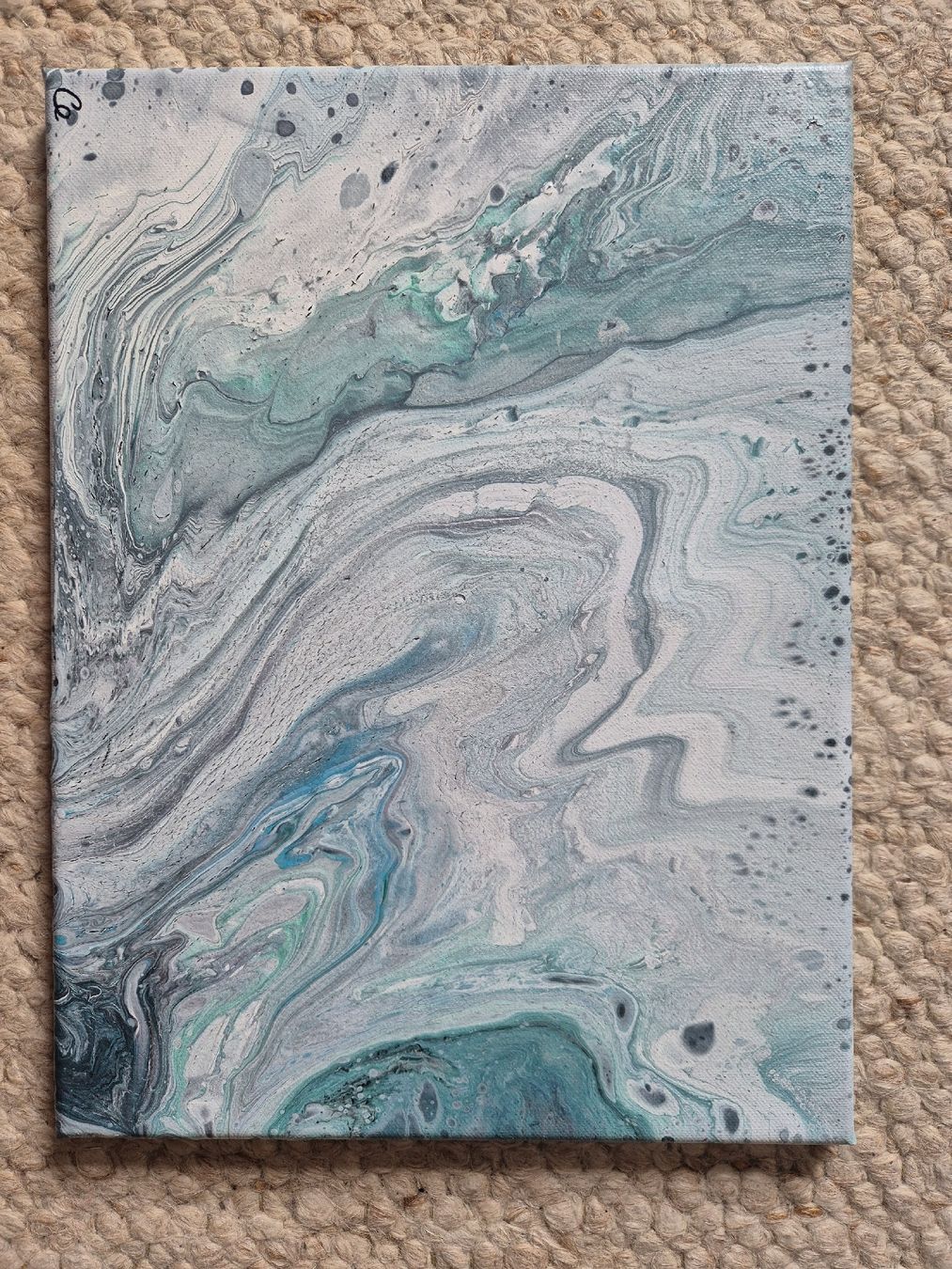 Gemälde: Abstraktes Bild Acryl pourig 40x30cm neu – Gebraucht aus Winkel von comeyerli