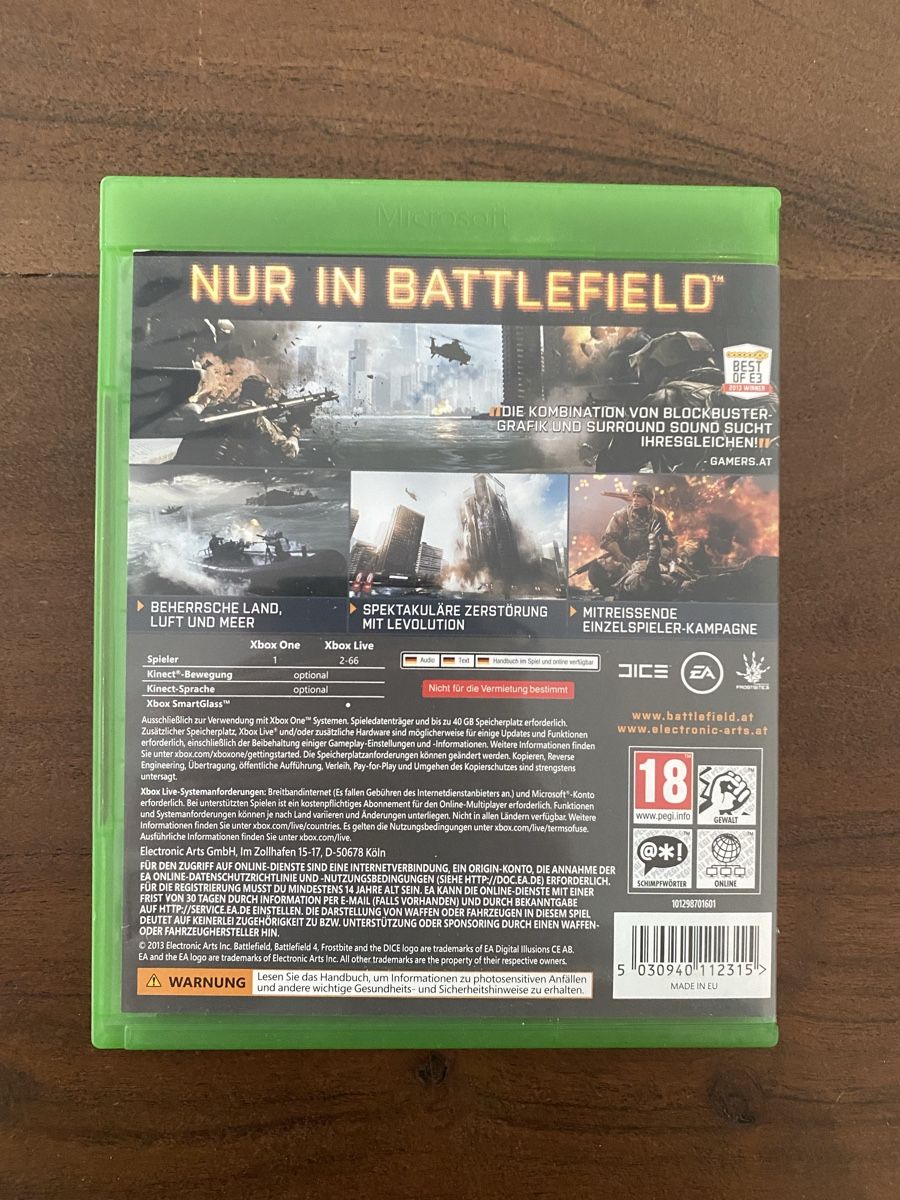 Microsoft Giochi: Battlefield 4 für Xbox One – Usato da Thunstetten venduto da Virus_33 2