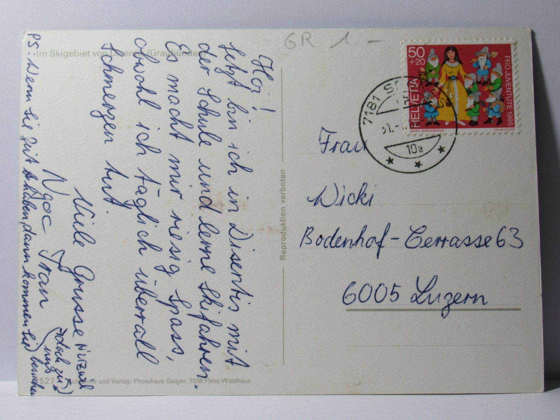 Cartoline postali: Disenties , Skigebiet – Usato da Grenchen venduto da frechri 1