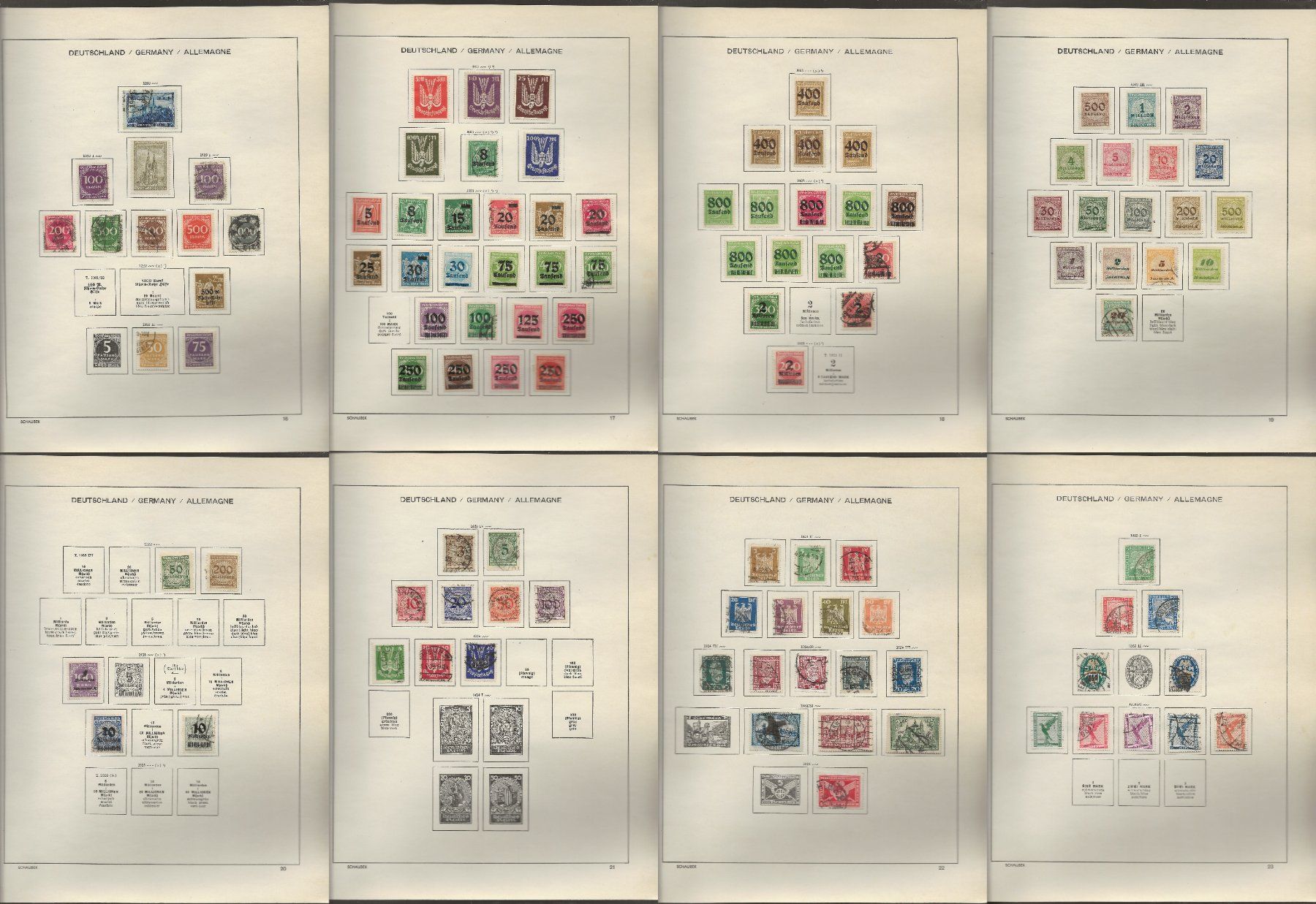 Tutti i francobolli: Marken Deutschland 1923 bis 1927 – Usato da Au ZH venduto da xelagreb01