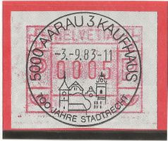 5000 AARAU 3 KAUFHAUS SK82 EVT 03.09.83 auf ATM (FRAMA)