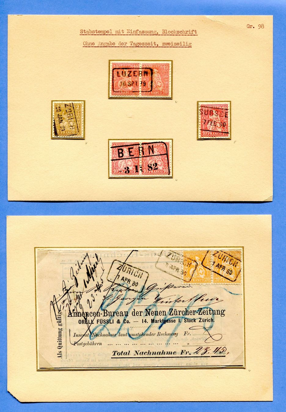 Stempel: Stabstempel mit Einfassung Gr. 98 – Gebraucht aus Maggia von philtrade