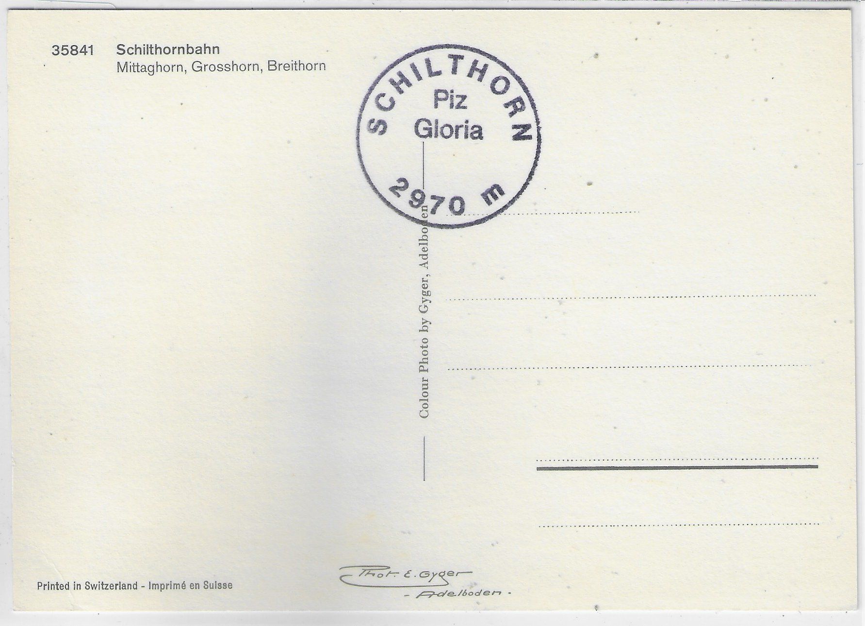 Cartoline postali: Schilthornbahn - Piz Gloria – Usato da Ettingen venduto da Kartenplanet 1