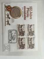 Münzbrief silber 150 Jahre Pferdeeisenbahn neuwertig