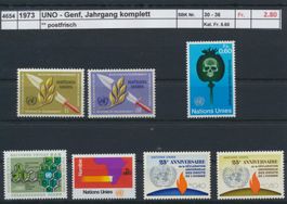 1973 UNO - Genf, Jahrgang komplett, ** postfrisch