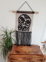 Makramee Eule, Uhu Wandbehang Wanddekor Boho Scandi