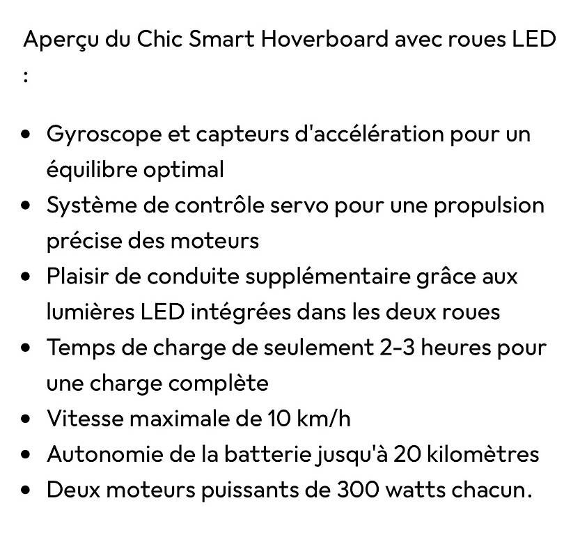 Hoverboard: Hoverboard chic smart-s noir – Nuovo e nell'imballaggio originale da Martigny venduto da jcj_j2fb 4