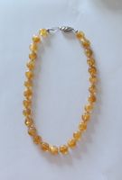 Collier avec pierres Citrine– Fermoir en Argent 925 !
