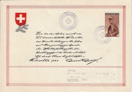 Soldatenmarken: Weihnachtsbrief General Guisan 1944,Liestall