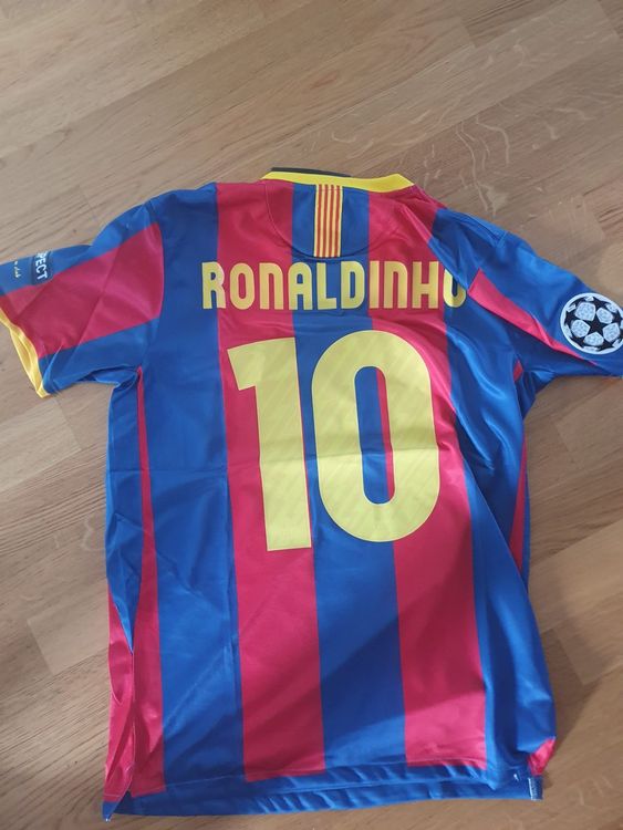 FRKN Trikot Polyester Maillot Barcelona Ronaldinho 2005 Édition Limitée - Tenue Complète Enfant Haut short chaussettes Maillot Barcelone Enfant