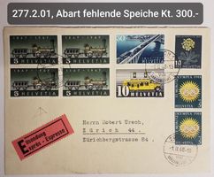 B85) 277.2.01, Abart fehlende Speiche auf Brief im 4-Block