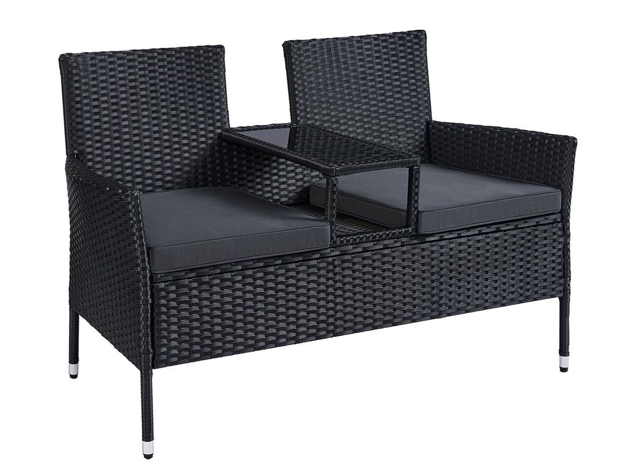 Set di tavolo e panche: Balkonmöbel aus PE-Polyrattan – Nuovo e nell'imballaggio originale da Lachen SZ venduto da MAMORU-MOEBEL