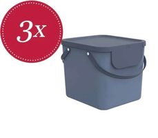 ROTHO Wäsche Sortiersystem Behälter Albula 3 x 40 L Set Blau