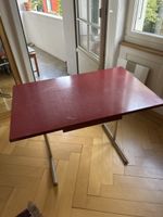 Schreibtisch rot mit Schublade Metallgestell gebraucht