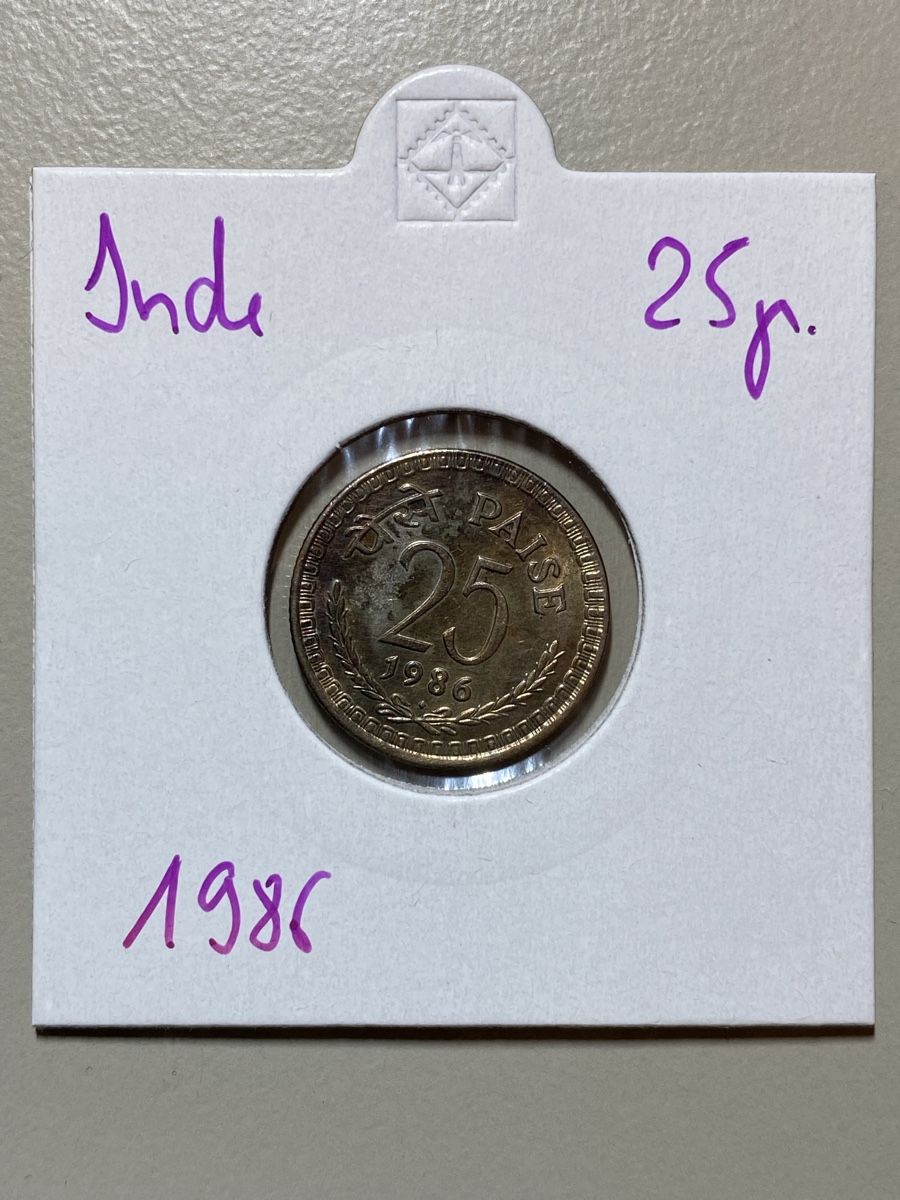 Tutti le monete: Inde - 25 paise - 1986 – Usato da Payerne venduto da Mike1682