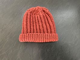 Handgestrickte warme Kindermütze ca.8-14 J.doppelter Wolle