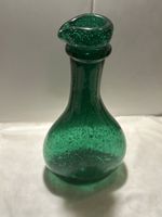Grüne Glasflasche mit Luftbläschen - Deko - Vintage Vase