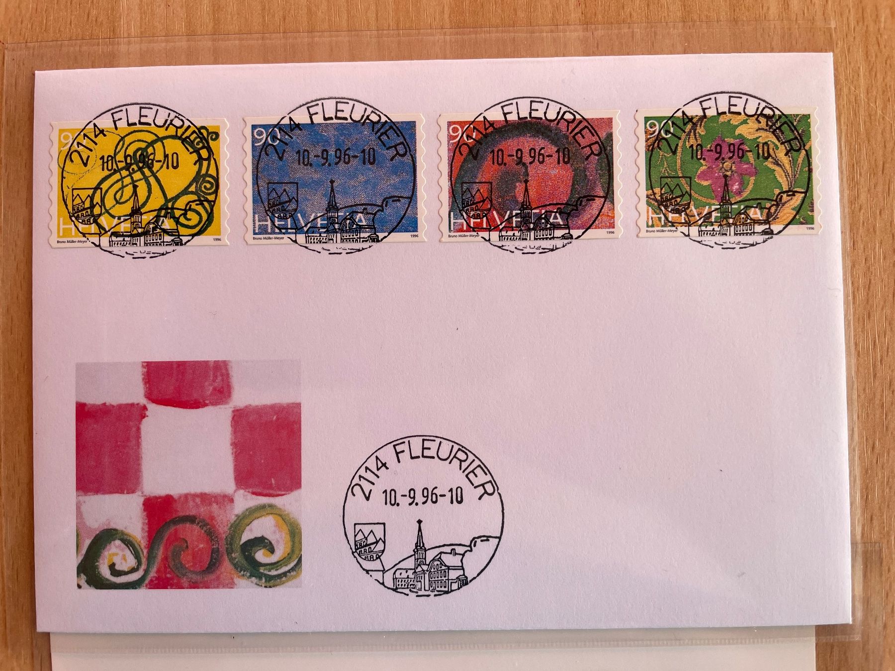 Tutti i francobolli: 10.09.96, 1er j. FLEURIER, oblit. centrales, rare ! – Usato da Sonceboz-Sombeval venduto da Comment2 1