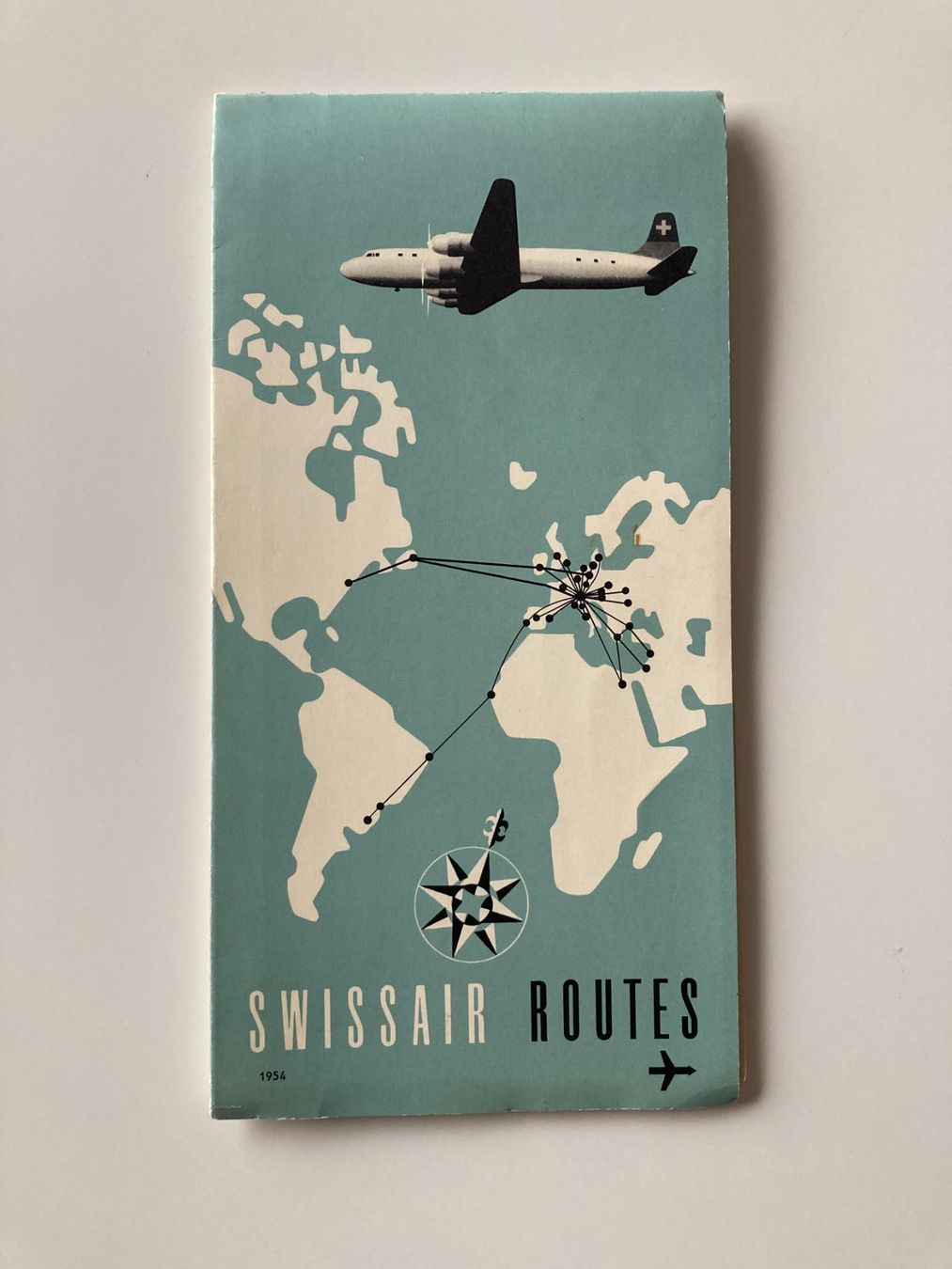 Landkarten & Atlanten: Swissair Route Plan 1954 – Gebraucht aus Wil SG von Pin05