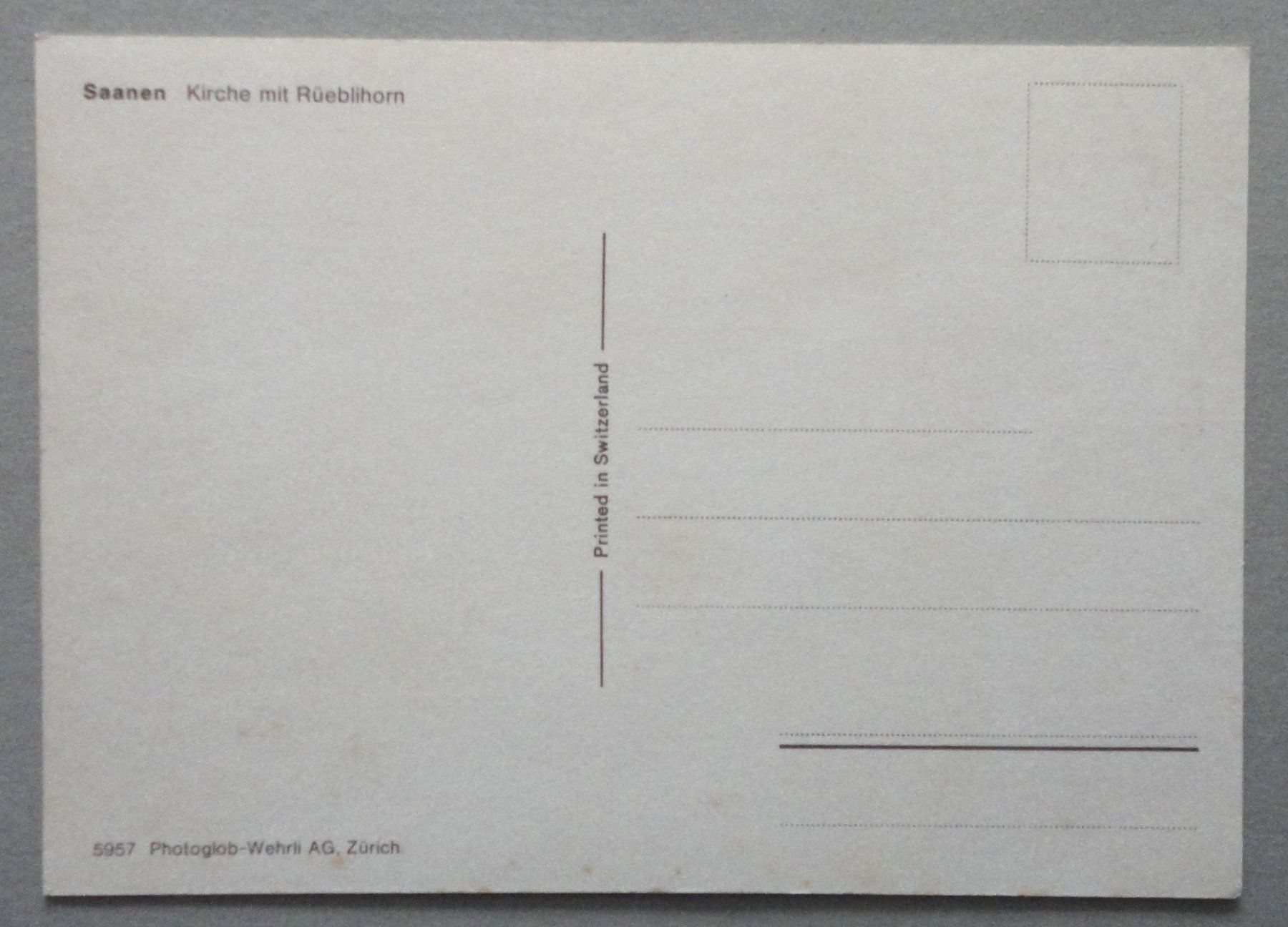 Cartoline postali: Saanen, Kirche mit Rüeblihorn – Usato da Fétigny venduto da Billy2miny 1