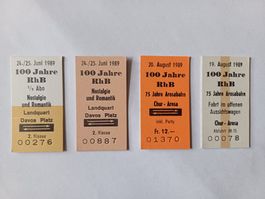 Billette 100 Jahre RhB Rhätische Bahn (1989)