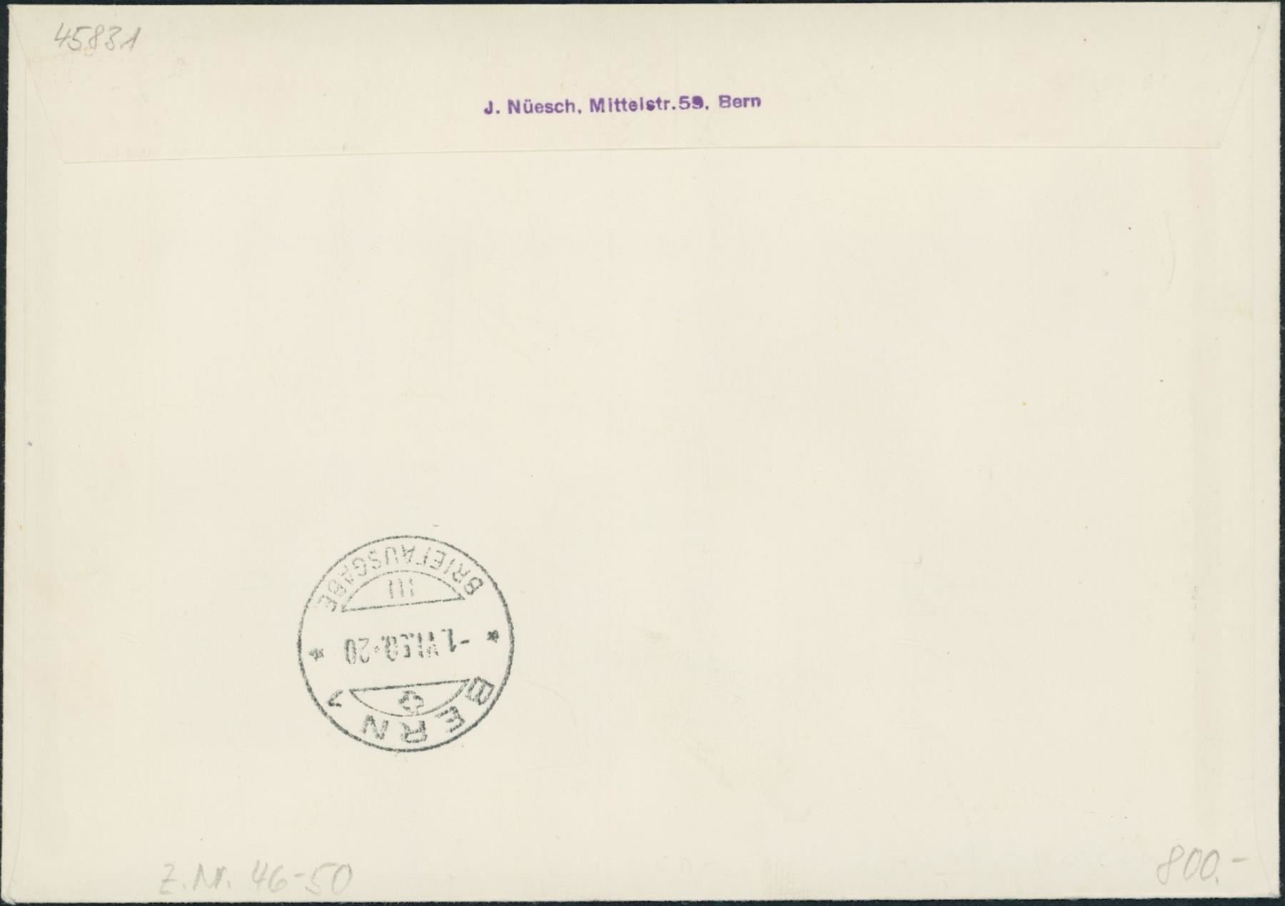 Tutti i francobolli: 1950 - Pro Patria - FDC ET • it – Usato da Schindellegi venduto da leecollect 1