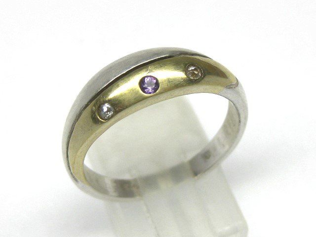 Anelli: Ring Silber 925 teilvergoldet Amethyst Gr. 60 – Usato da Ermatingen venduto da Decovin 1