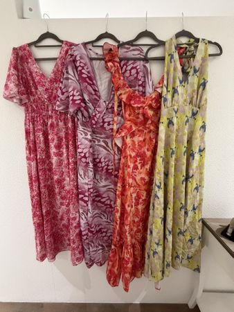 4x Damen Maxikleid Gr. L – Sommerkleider bunt