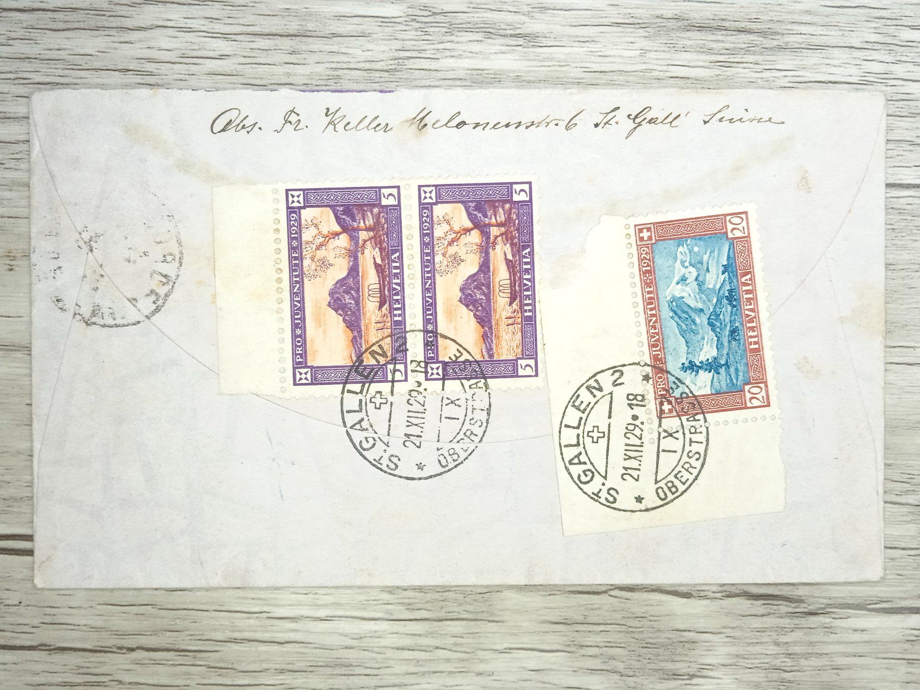 Tutti i francobolli: TR72 Enveloppe + Timbre Suisse 1929 – Usato da Cousset venduto da Patrick_Collections 1